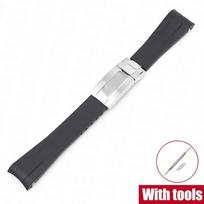 Lenktas guminis laikrodžio dirželis skirtas Omega x Swatch Moonswatch nerūdijančio plieno sulankstoma sagtis Vyriška moteriška tpu diržas Rolex 20mm 20mm white