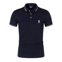 Vyriški marškinėliai polo marškinėliai Skull Rabbit Head Nauja vasaros mada laisvalaikio trumpomis rankovėmis Verslo kvėpuojanti sportinė spauda golfo viršūnė S tamsiai mėlyna spalva