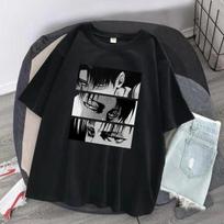 Japanese Anime Attack On Titan WoUnisex T-shirt Levi Ackerman Eye Punk Tops Summer Harajuku Tee Casual Gothic Short Sleeve Tshirt 3XL black