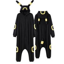Cow Kigurumi Umbreon Anime Onesies Moteriški Vyriški Kombinezonai Juokingi Kostiumai Suaugusiesiems Žiemos Pižamos Festivalio Apranga Gyvūnų Kostiumai Kombinezonas XL( fit 174-185cm) black