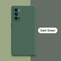 Kvadratinis skysto silikono dėklas OPPO Reno4 Reno 4 Pro SE Z kameros apsauginis 360 smūgiams atsparus minkštas telefono dėklas Reno4Pro 4Z Reno4SE OPPO Reno4 Pro 5G tamsiai žalia spalva
