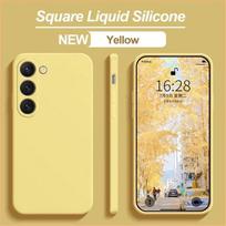 S23 S22 Ultra Plus Dėklas Skystas Silikonas Pilna Apsauga Minkštas Viršelis Samsung Galaxy S24 S23 S22 S 23 Ultra Plus S23Ultra S21 FE geltona