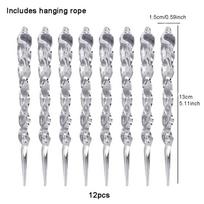 33 colių Kalėdinė lazda Aliuminio folijos balionas Mini gėlių vainikas Ledo strypo pakabukas Kalėdinės scenos dekoracija Vaikų dovana Ice Column Pendant 12pc gray