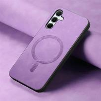 Magsafe odinis nugaros dėklas, skirtas Samsung Galaxy A55 A35 A15 A16 A54 A34 5G 2024 prabangus dangtelis Magnet Funda Phone A 55 54 34 35 Coque A54 5G violetinė