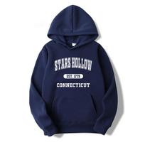 Stars Hollow Hoody Gilmore Girls TV laidos su gobtuvu džemperis Dragonfly Inn Hoodies Moteriškas gatvės stiliaus megztinis Stars Hollow gerbėjų viršus XXL tamsiai mėlyna spalva