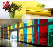 Skaidri langų plėvelė Daugiaspalvė Saulės Atspalvis Lipni Dažyto Stiklo Dekoras Vinilo Ritinys Pasidaryk pats A4 20/40*120CM 20x30cm yellow