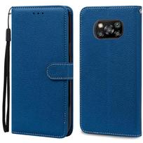 dėklas Xiaomi Poco X3 NFC x 3 GT x3 Pro fundas piniginės atverčiamas odinis telefono dėklas prabangus coque skirtas xiaomi poco x3 pro dėklo dangteliui POCO X3 Pro tamsiai mėlyna spalva