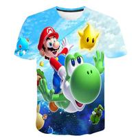 Vaikiški marškinėliai Super Mario Bros, animaciniai filmai, viršutiniai marškinėliai, trumpomis rankovėmis, žaidimas, Luigi, berniukui, vaikams, vaikui 130 blue