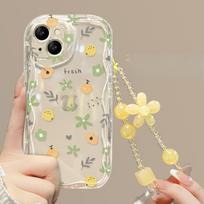 Taikoma Apple 15 mobiliojo telefono dėklui IPhone 14/13promax3 Viso ekrano gėlių grandinėlė 11/12 Skaidrus silikonas iPhone XS