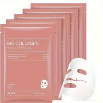 Bio Kolageno veido kaukė Lakštinė peptidinė senėjimą stabdanti veido kaukė, skirta odą šviesinti, stangrinanti, drėkinanti ir mažinanti raukšles 5pcs