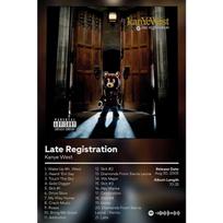 Repo žvaigždės Kanye West muzikinio albumo „Bear Throne Heartbreak“ dainų sąrašo plakatas Drobės paveikslai Sienos meno paveikslai Namų dekoras 21cm×30cm NoFrame