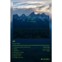 Repo žvaigždės Kanye West muzikinio albumo „Bear Throne Heartbreak“ dainų sąrašo plakatas Drobės paveikslai Sienos meno paveikslai Namų dekoras 21cm×30cm NoFrame gray