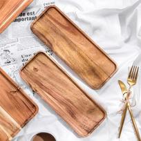 Japanese Acacia Wood Rectangular Tray for Sushi, Condiments, or Tea. Acacia Wood