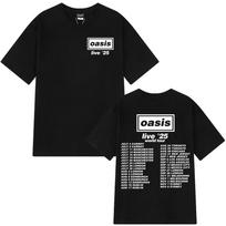 British Rock Band O-Oasis Live 25 Tour T Shirt Men Women Gothic Vintage Oversized T-shirt Men Women Cotton Short Sleeve T-shirts M gray