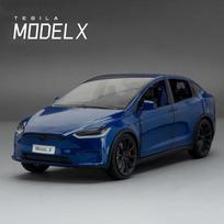 1:24 Tesla Model X Tesla Model 3 Lydinio Lieto Žaislinio Automobilio Modelis Garsas ir Šviesa Vaikams Žaislas Kolekcionuojami Daiktai Gimtadienio dovana mėlyna