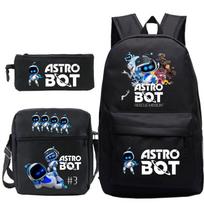 Astro bot printed fashion children's backpack cross-border large-capacity primary and secondary school student casual schoolbag set No specification black