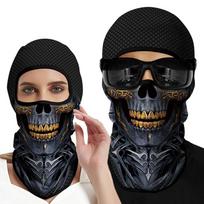 Vasaros apsauga nuo saulės galvos apdangalas vyrams ir moterims, lauko motociklų šalmo pamušalas, galvos apdangalas, žvejybos juokingo veido Gini veido kaukė One Size black
