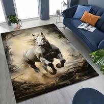 Naujas Žirgas Mustangas Animacinis Menas Kilimas Miegamajam Svetainei Sofai Namų Durų Kilimėlis Dekoracija, Didelis Vaikams Neslystantis Grindų Kilimėlis 40x60cm( 15x23in ) gray