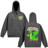 Imagine Dragons Loom World Tour 2025 Vintage Hoodie Man Woman Fashion Oversized Sweatshirt Long-sleeved Aesthetic Hip-hop Hoodie L gray