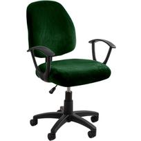 Elastinis Velvet 2 dalių universalus kompiuterio kėdės sėdynės užvalkalas, besisukantis biuro kėdės užvalkalas black