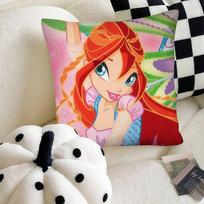 Siunčiame vaikams mielą mergaičių animacinę W-Winx pagalvės užvalkalą, kvadratinę pagalvę, miegamojo, sofos, laisvalaikio komforto pagalvę, automobilio, namų dekoraciją 50cm x 50cm