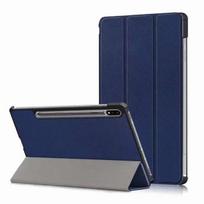 Skirtas „Samsung Galaxy Tab S7 Plus 12.4 SM-T970 T975 Tablet Flip Smart Case“, skirtas Samsung S7 11 colių SM T870 T875 sulankstomas stovo dėklas S7 Plus 12.4 T970 tamsiai mėlyna spalva