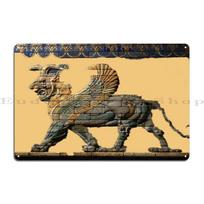Lamassu Statula Senovės Mezopotamija Angelai Magija Asirijos Šventykla Metalo Ženklas Tapyba Individualus Lamassu Statulos Skardos Ženklas Plakatas 40x30cm gray
