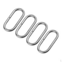 4 vnt. nerūdijančio plieno kilpelės nailoniniam laikrodžio dirželiui - Sidabrinės, 24 mm 24mm gray