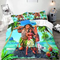 Moana pledo užvalkalų komplektas Antklodė Lovos Patalynė 3D Vaikų Patalynės Komplektas 3 Dalys 1 Antklodės Užvalkalas Karališkas Dydis EU Single(135*200cm)3pcs