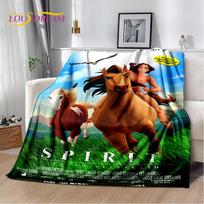 Laisvasis žirgas Animacinis minkštas pliušinis pledas, Flanelinis pledas Miegamojo svetainės lovos sofos iškylos uždangalas 75x90cm