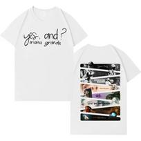 Ariana Grande Singer Trendy Music TShirt Unisex Gothic Style Short Sleeve TShirt Comfortable Loose Crew Neck Streetwear M gray
