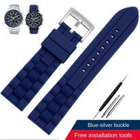 CITIZEN Blue Angel laikrodžio apyrankė AT8020-54L/8020-03L/JY8078 minkštas vandeniui atsparus silikoninis laikrodžio dirželis vyrams Mėlynas juodas Apyrankė 22mm 23 22mm blue