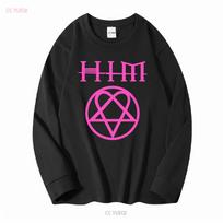 HIM Heartagram Jo Infernalinė Didenybė Grupės Marškinėliai Vyriški L Gotiškas Metalinis vintage Skalbti Laisvalaikio dizainerio drabužiai grafinis Unisex M black