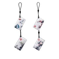 Plum Orchid Bamboo Chrysanthemum RFID Epoxy Smart Door Lock Card, Universal UHF Rechargeable IC Card white