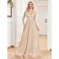 Vakarinės suknelės Elegantiškos Banketo Europos ir Amerikos Kokteilių vakarėlio Ilgos suknelės Vakarinio vakarėlio suknelės Suknelė Apricot color S white
