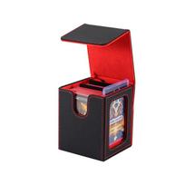 Trading Cards Deck Storage Box with Display Window Magic PKM YGO TCG Board Games Commander MTG Card Carrying Case Organizer red