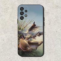 Karpinė žvejyba Žuvis Telefono dėklas Samsung S25,S24,S21,S22,S23,S30,Ultra,S20,Plus,Fe,Lite,Note,10,9,5G Juodas dangtelis Samsung S25ULTRA