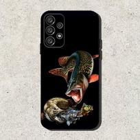 Karpinė žvejyba Žuvis Telefono dėklas Samsung S25,S24,S21,S22,S23,S30,Ultra,S20,Plus,Fe,Lite,Note,10,9,5G Juodas dangtelis Samsung S23ULTRA5G black
