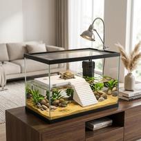 Vėžlių deginimosi akvariumo gyvūno kriauklės prieplaukos dekoras Dekoratyvinė poilsio terasa Vėžlio rampos vėžliams L 26cmx24cmx7.5cm white