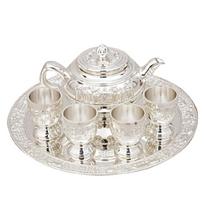 Wine Decanter Set with Cups and Serving TrayLuxurious Gift Craftsmanship Set white