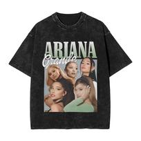 Dainininkės Ariana Grande marškinėliai Eternal Sunshine Deluxe albumas Moteriški medvilniniai naujoviški marškinėliai su apvalia apykakle Viršutiniai drabužiai M gray