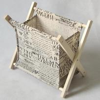 Paprastas mažas žurnalų laikraščių laikiklis Sulankstomas audinio meno medinis stalviršio organizatorius Knygų įvairūs daiktai Naujas 30x28cm&1st floor gray