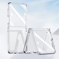 Z Flip 6 Case With Screen Protector Ultra Slim PC Matte Shockproof Cover for Samsung Galaxy Z Flip 6 5 ZFlip5 Z Flip6 Bag For Samsung Z Flip 6 white