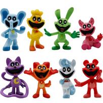 8 vnt. rinkinys S-m-iling Figūrėlės Anime kawaii Katės Dūmų Lėlė PVC Modelis Žaislas Katnat Darbalaukio Dekoracija Vaikų Gimtadienio Dovana gray