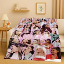 Madingas Ariana Grande Katė Ari Populiarios Dainininkės Flanelinis Antklodė, Itin Minkštas Šiltas Pliušinis Apklotas Namų Miegamojo Lovoje Sofoje Vaikams 75x90cm