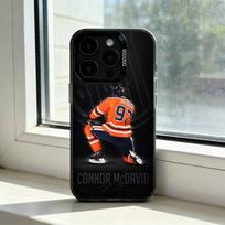 Ledo ritulio žaidėjas Connor McDavid telefono dėklas iPhone 17,16,15,14,13,12,11 Plus,Pro Max,XS, Spalvingas sidabrinis telefono dėklas Funda Cover iPhone12 gray