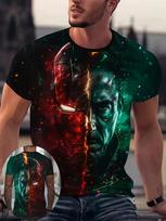 2026 Naujas leidimas Marvel Geležinio žmogaus raštas Vyriški vasariniai Superherojų gerbėjų drabužiai 3D spausdinti Superherojų Anime marškinėliai 5XL black
