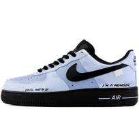 Nike Air Force 1 Atsparūs trinčiai, Padidinantys aukštį, Žemi, Riedlentės Batai, Unisex, Mėlyni Juodi CW2288-001(Komanda975-) 38.5 gray