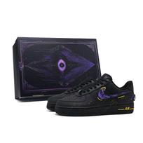 Nike Air Force 1 Low top Skateboard Shoes Unisex Black Purple Yellow FZ0627-010(Team454--BOX) 44 black