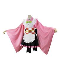 Demonų Skerdykloės Cosplay Rinkinys: Kanroji Mitsuri, Shinobu Kocho, Kanao Tsuyuri tarnaitės apranga ir Nezuko kimonas. 130 (children's size) pink